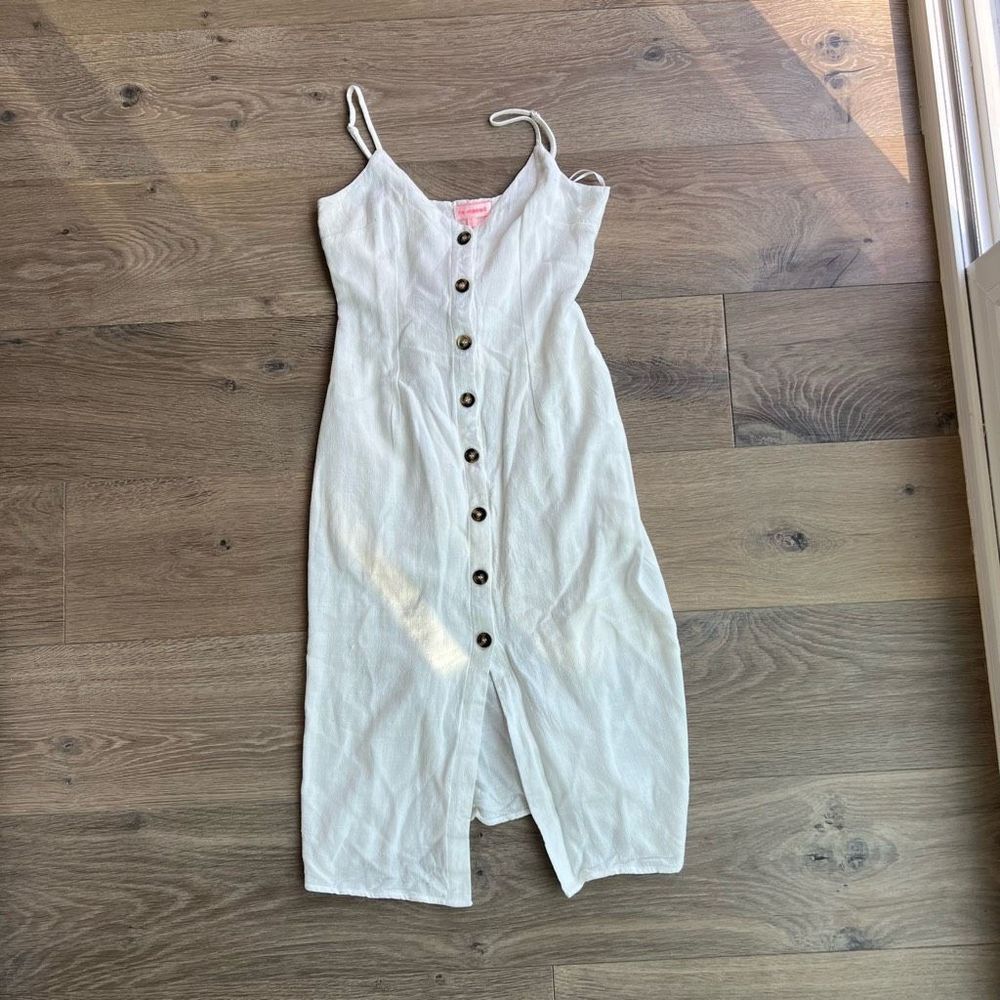 Re:Named Women's Button Front Summer Strap Midi Dress Size S